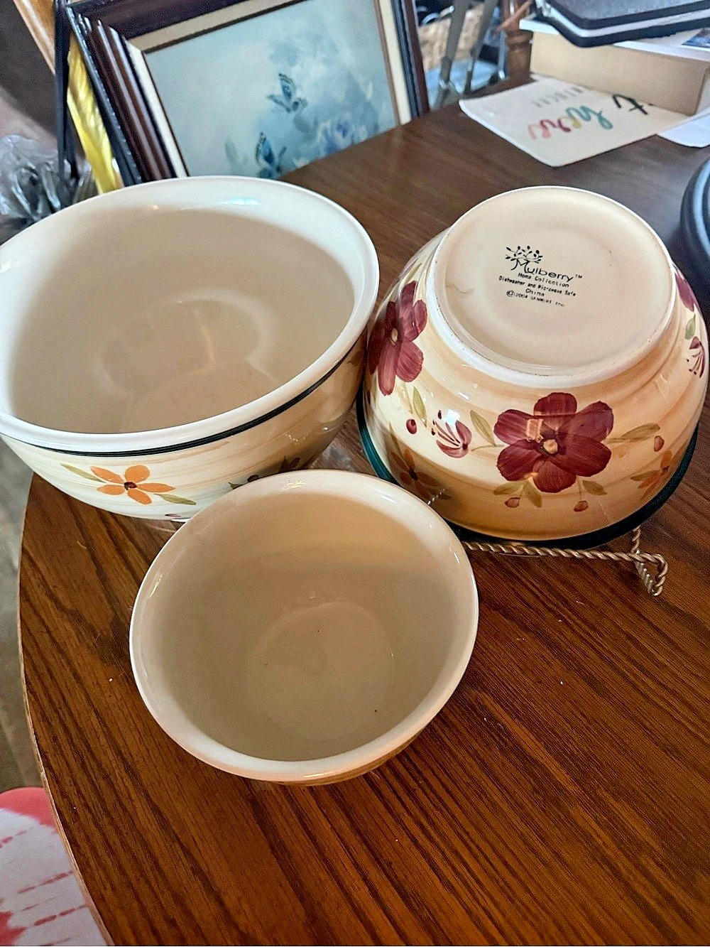 Mulberry Home Collection floral bowls Floral China Bowl Set